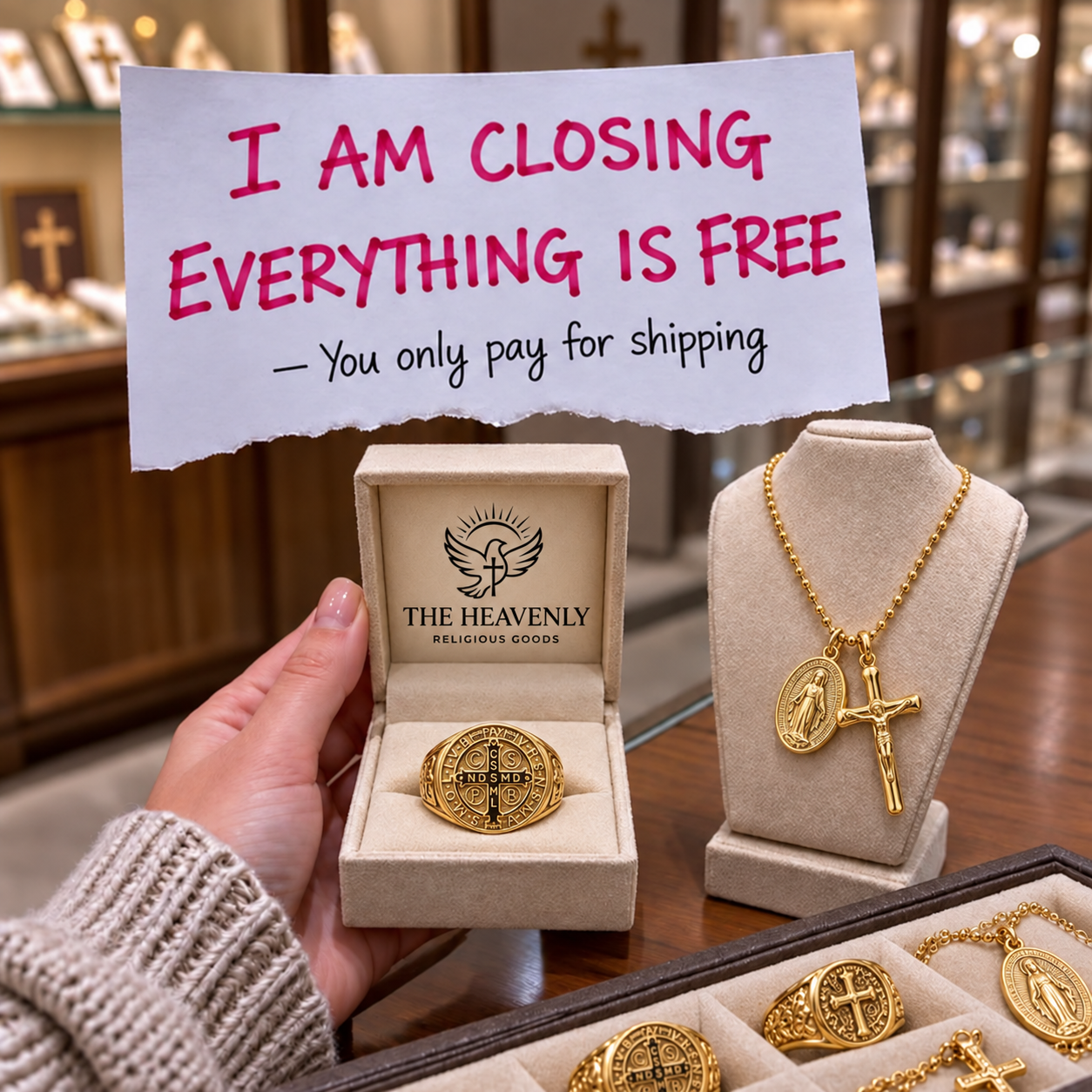 The Heavenly Facebook ad: All Products Free