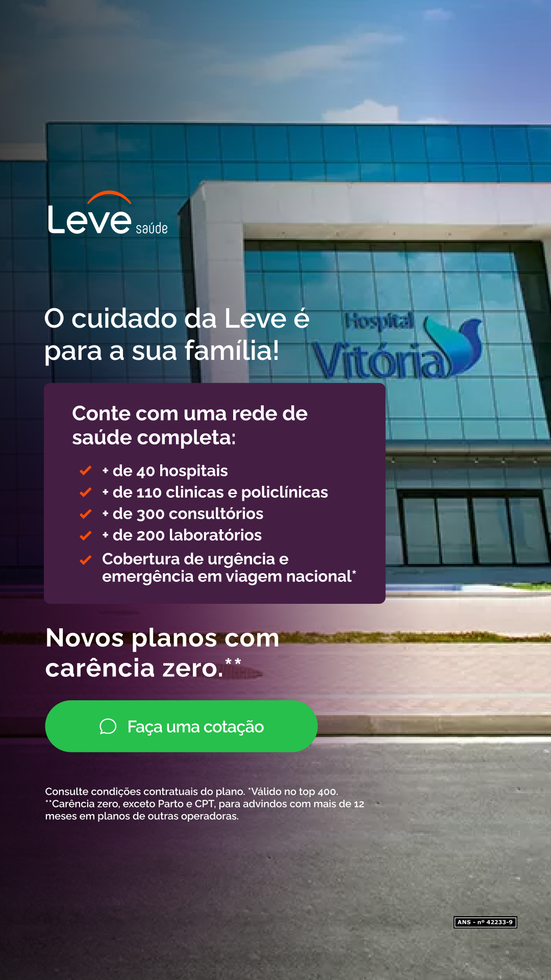 Leve Saúde Operadora Facebook ad from Mar 20, 2026