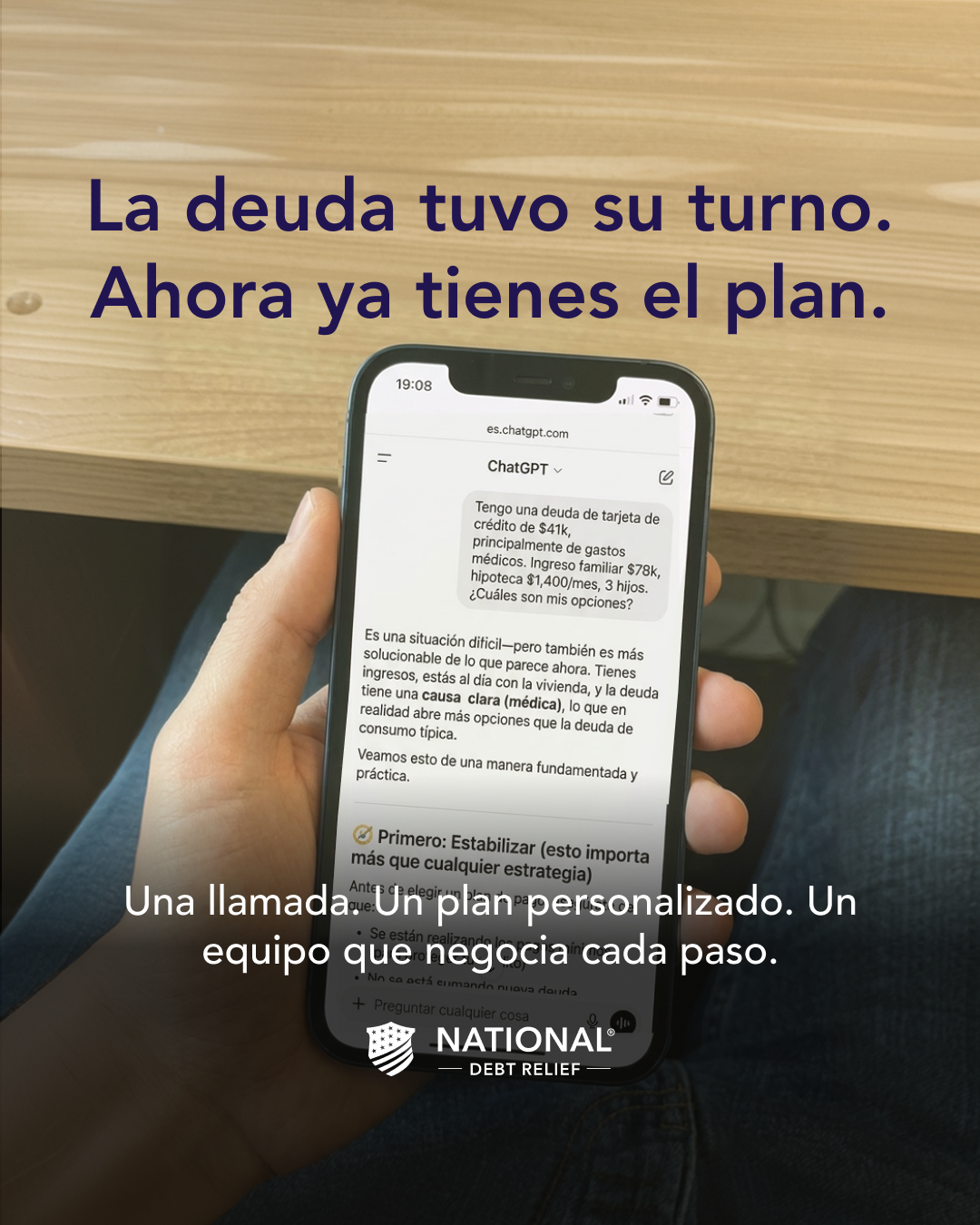 National Debt Relief Facebook ad