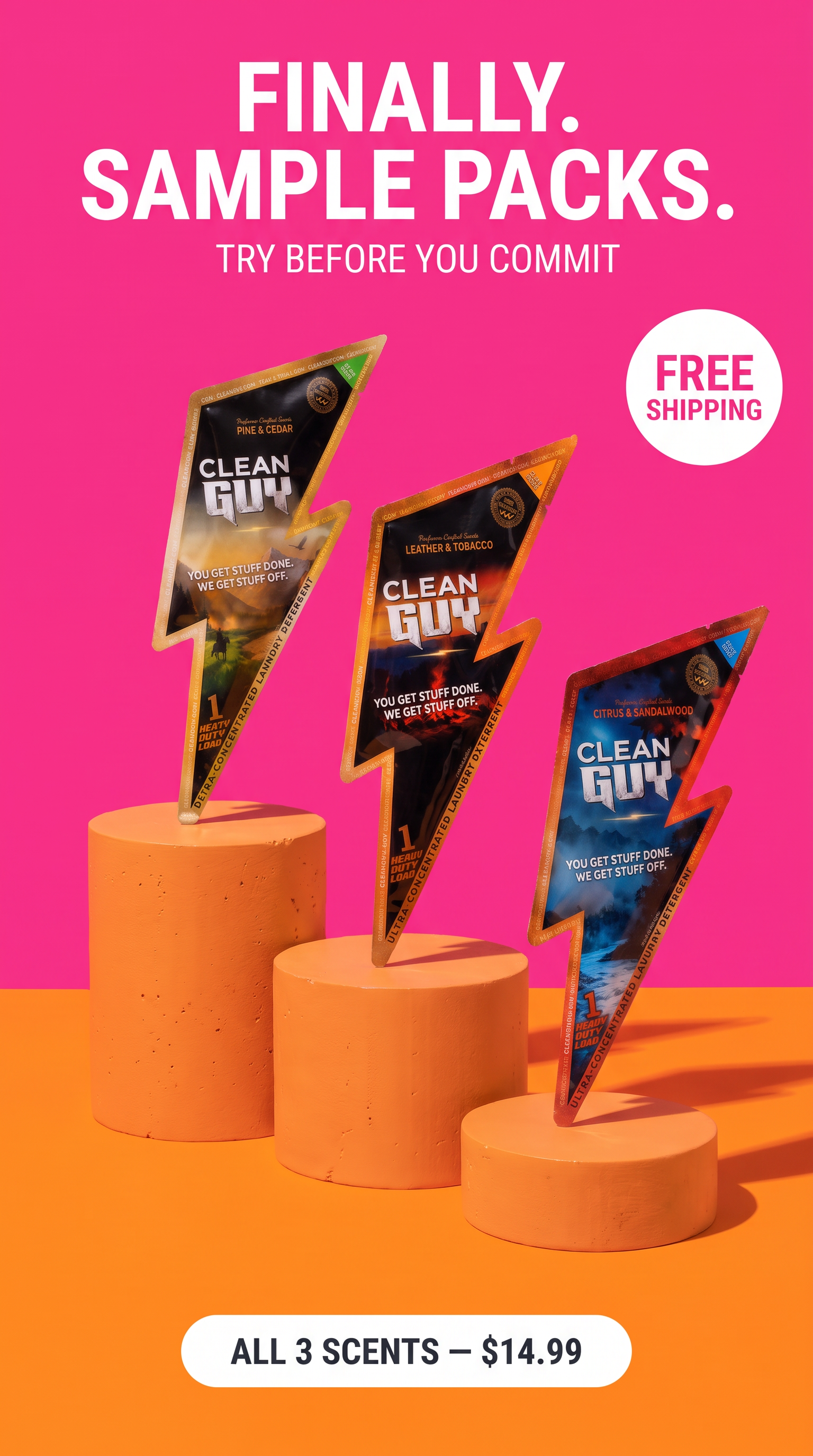 Clean Guy Facebook ad: Find Your Scent. Get $10 Back.