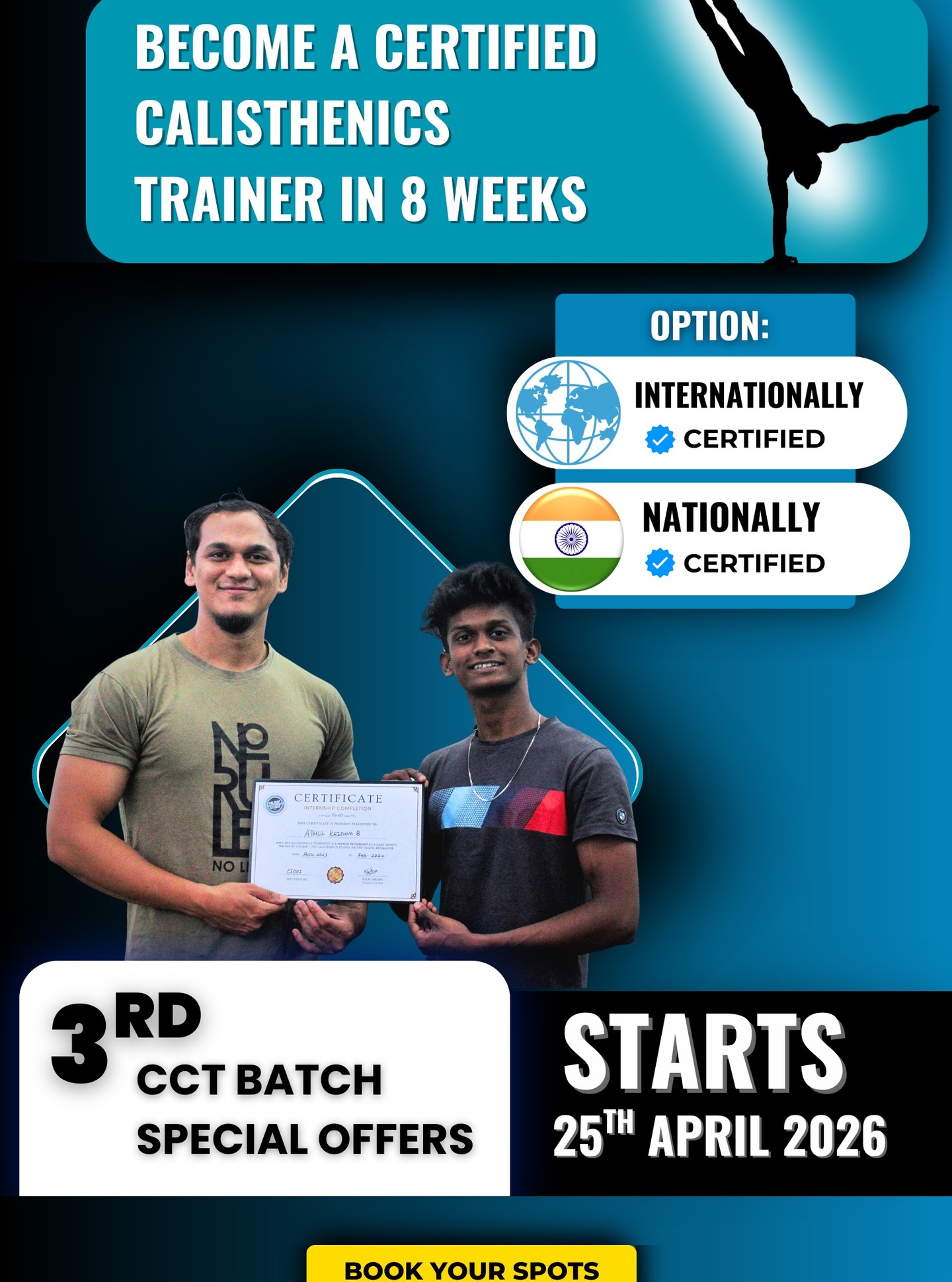 calibafinstitute Facebook ad: BECOME A CERTIFIED CALISTHENICS TRAINER