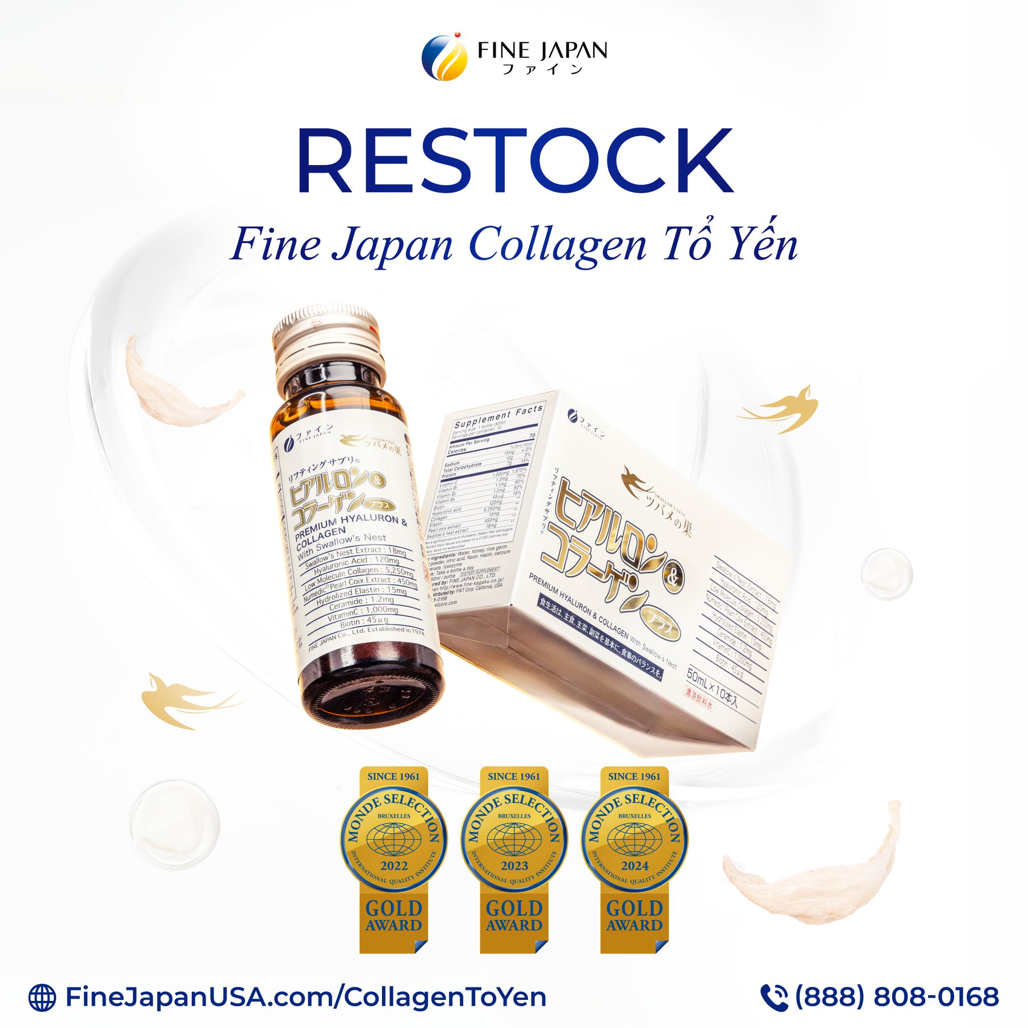 Fine Japan Collagen Tổ Yến - Làm chậm lão hoá Facebook ad: THÔNG BÁO COLLAGEN TỔ YẾN ĐÃ CẬP BẾN