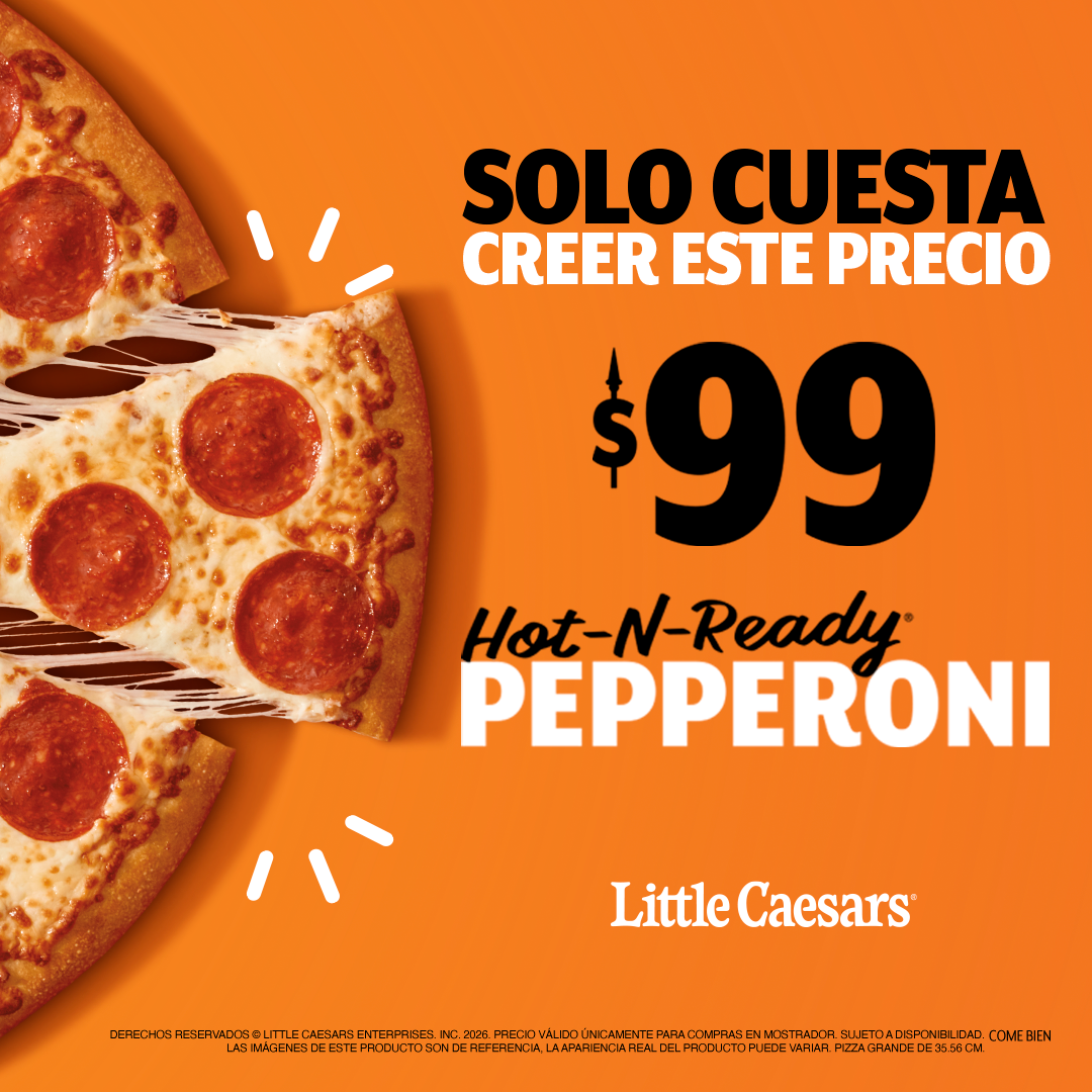 Little Caesars Facebook ad: ¡Pizza a precio increíble!