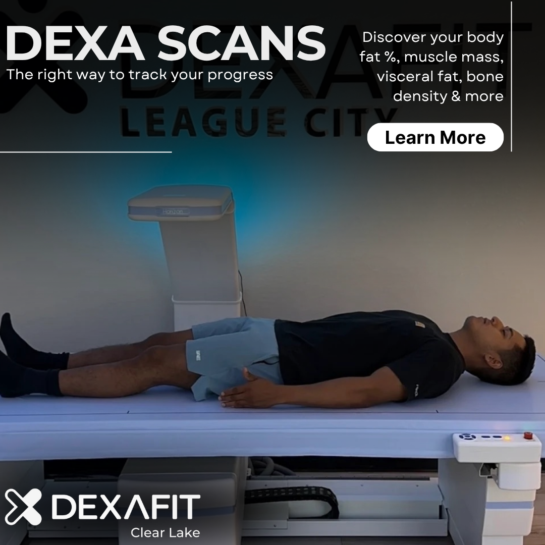 DexaFit Clear Lake Facebook ad: DEXA + Dietitian, Know Your Body for $119