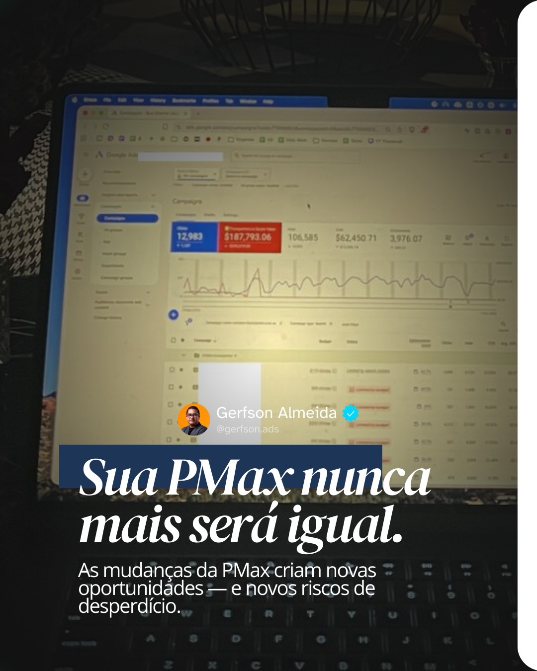 Gerfson Almeida Facebook ad: Sua PMax nunca mais será igual.