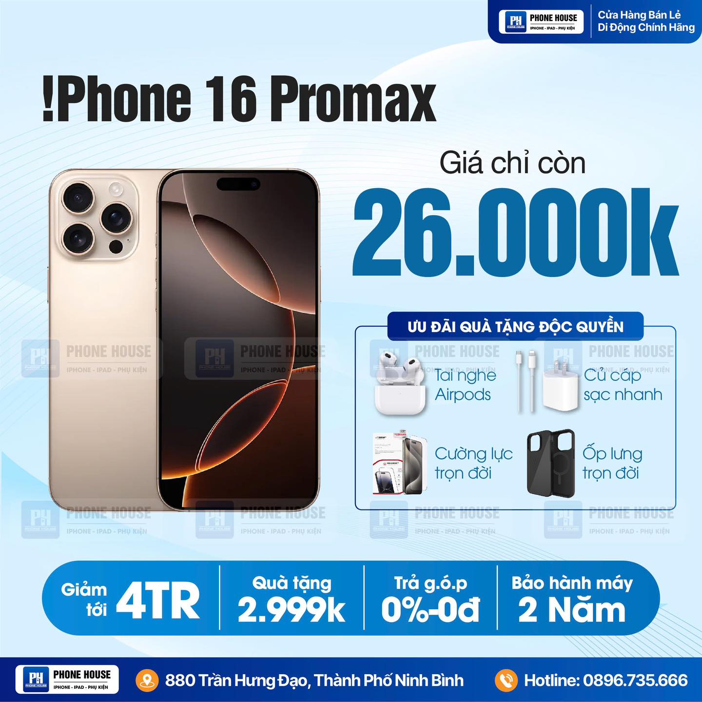 PhoneHouse - 880 Trần Hưng Đạo, TP. Ninh Bình Facebook ad: 𝐒𝐚𝐥𝐞 𝐗𝐚̉ 𝐊𝐡𝐨 𝐏𝐡𝐨𝐧𝐞 𝐂𝐡𝐢́𝐧𝐡 𝐇𝐚̃𝐧𝐠…