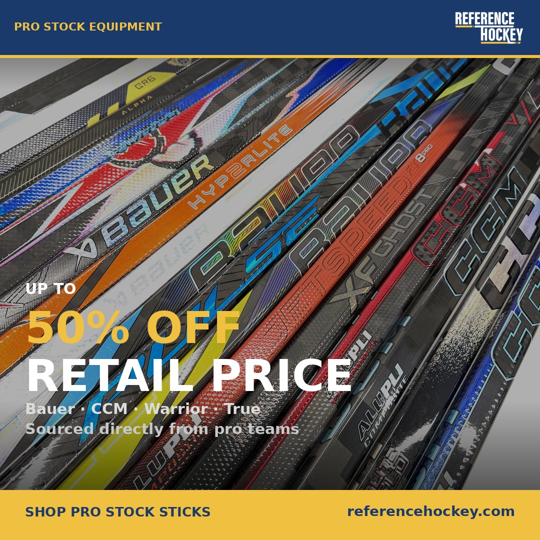 Référence Hockey Facebook ad: Pro stock sticks, up to 50% OFF