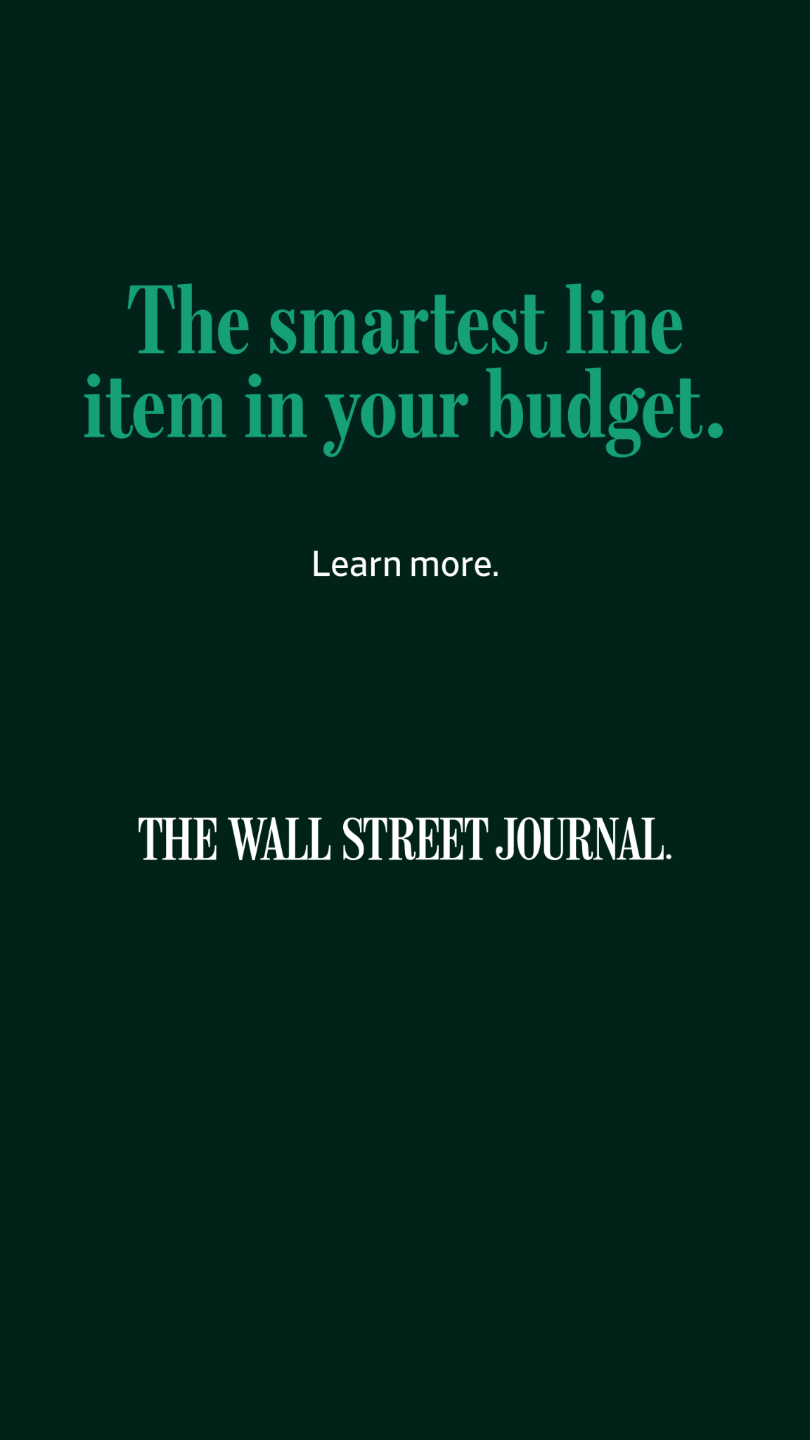 The Wall Street Journal Facebook ad