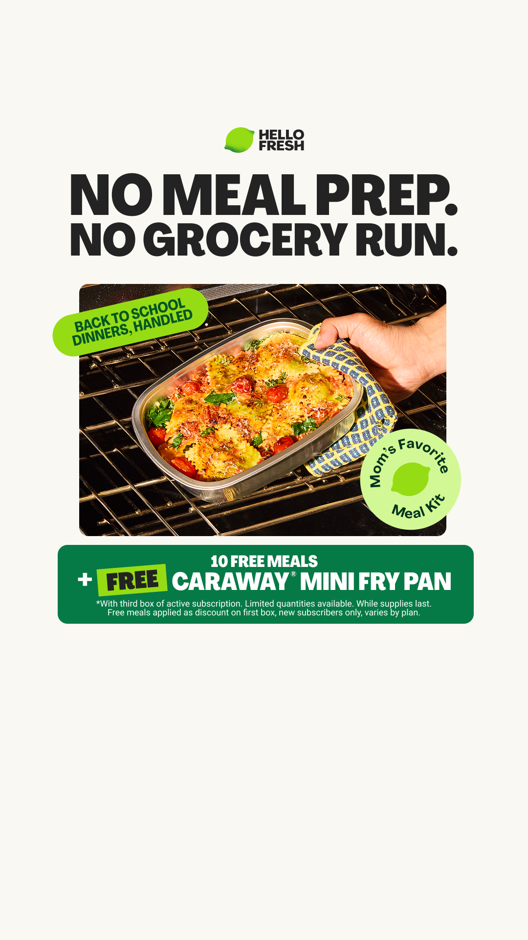 HelloFresh Facebook ad