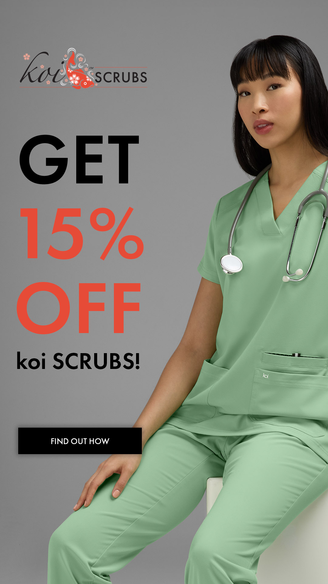 koi Designer Scrubs Facebook ad