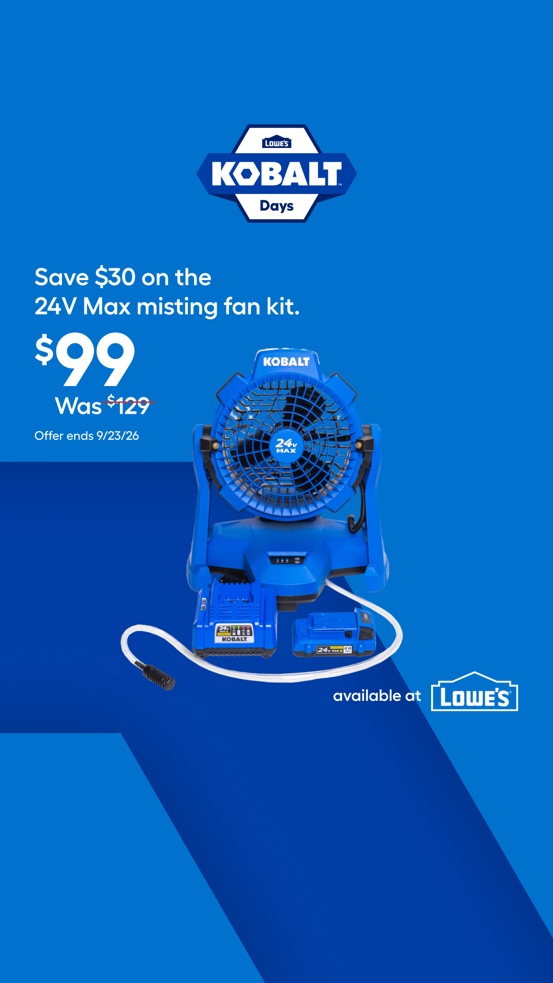 Lowe's Home Improvement Facebook ad: Save during Kobalt Days