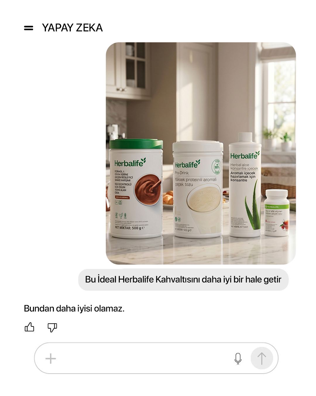 Herbalife Facebook ad: İdeal Herbalife Kahvaltısı söz konusu olunca yapay zekanın…