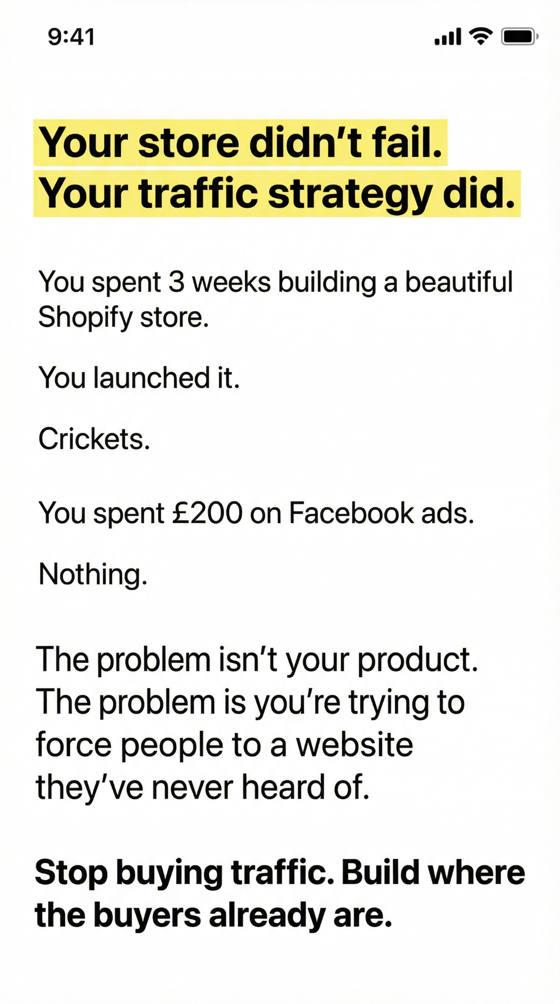 Readymerce Facebook ad: Own Your Store, Keep the Revenue