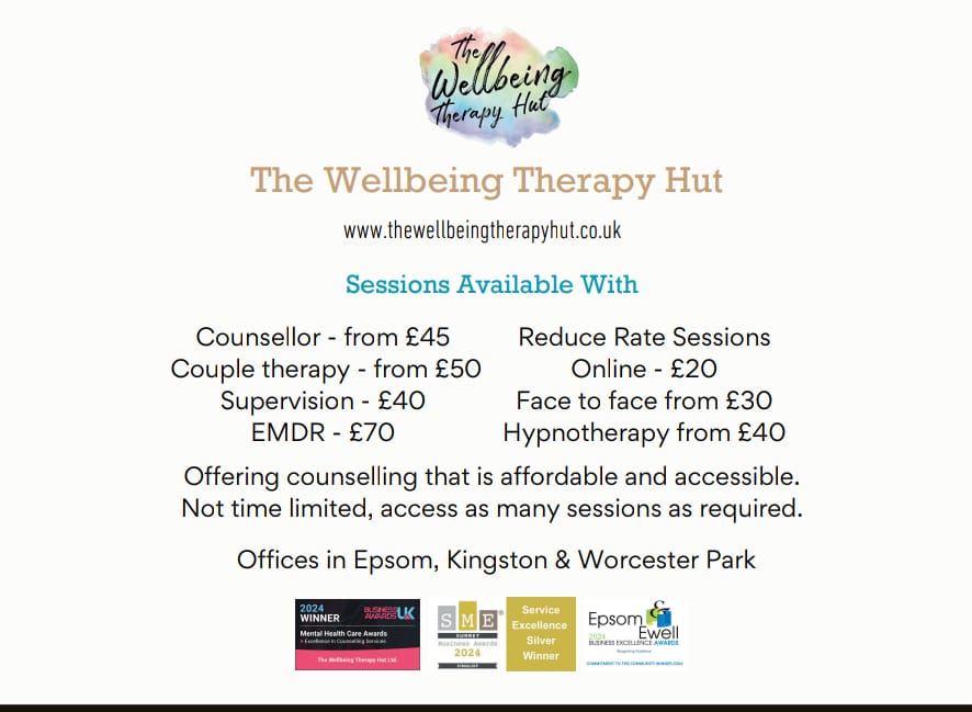 The Wellbeing Therapy Hut Facebook ad from Jul 10, 2025