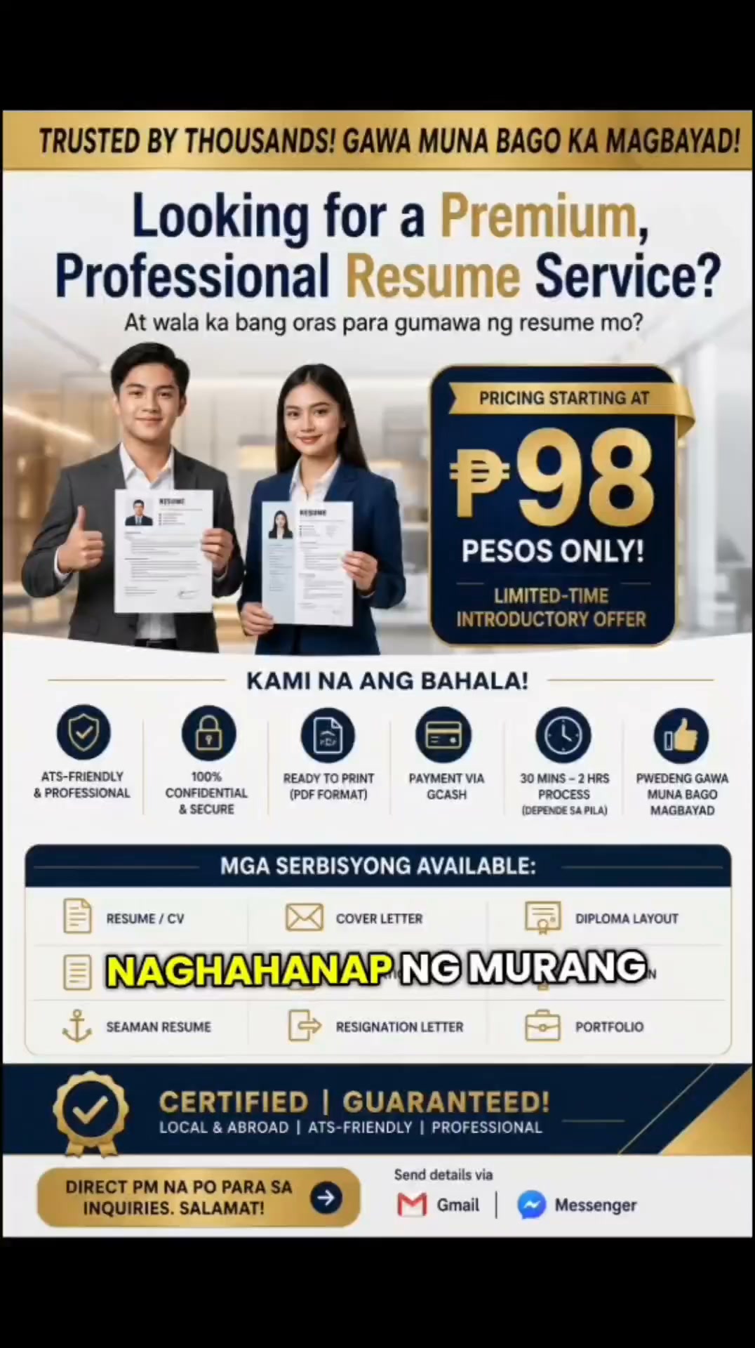 Resume Pro PH Facebook ad: Still using an old resume?