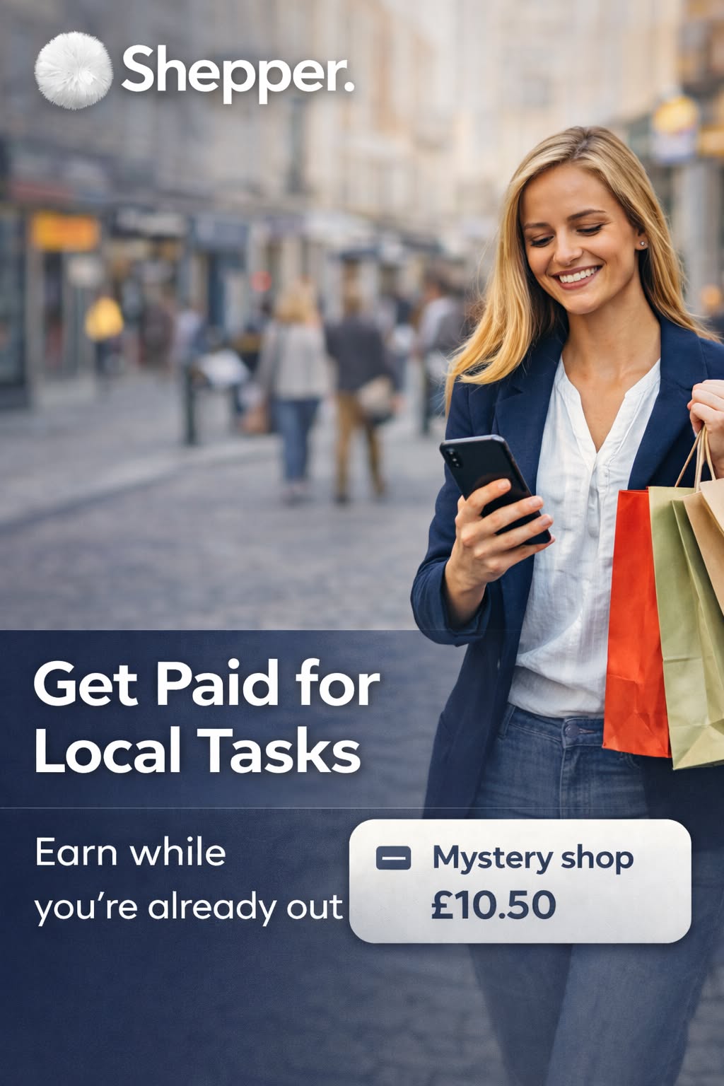 Shepper Facebook ad: Get Paid for Local Tasks