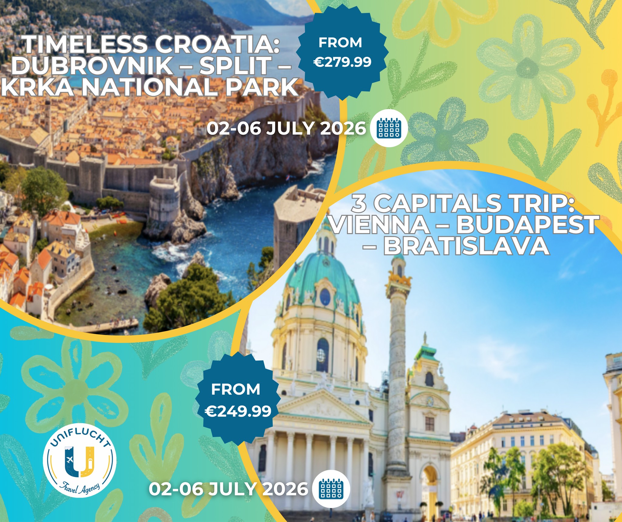 Uniflucht Facebook ad: Timeless Croatia: Dubrovnik, Split, Krka National Park…