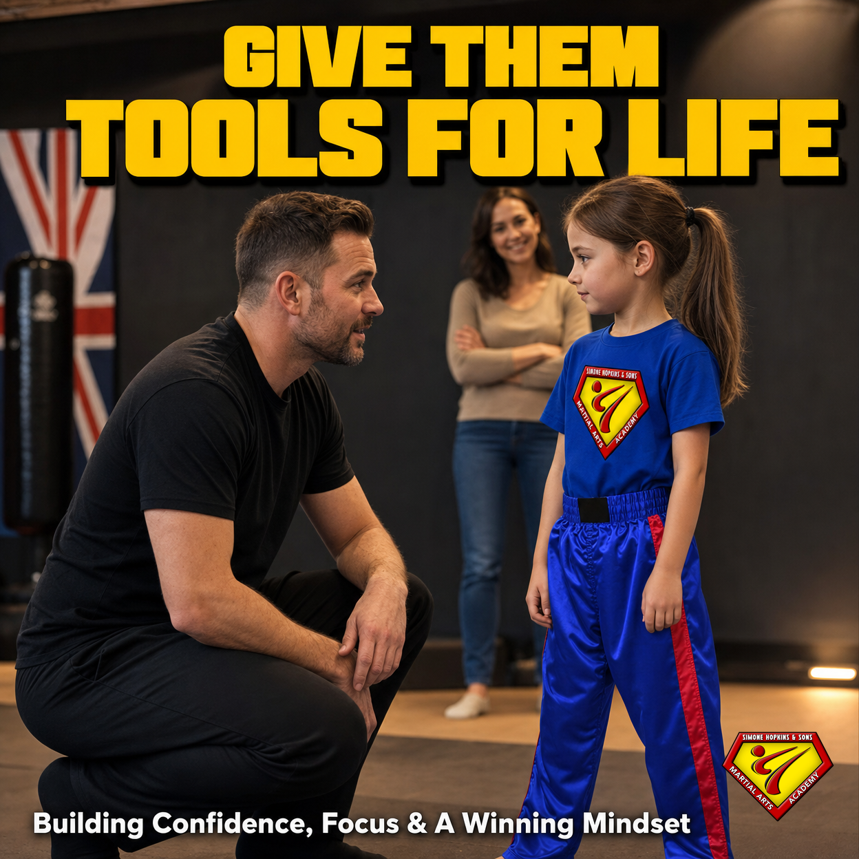Simone Hopkins & Sons Martial Arts Academy Facebook ad: STRUCTURE CHANGES BEHAVIOUR