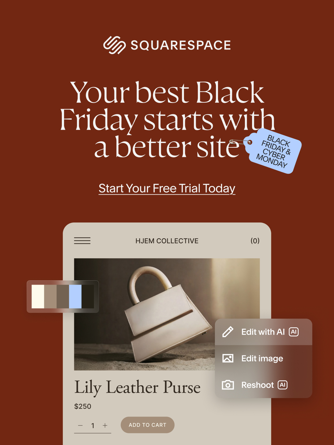 Squarespace Facebook ad: Get ready for peak selling season