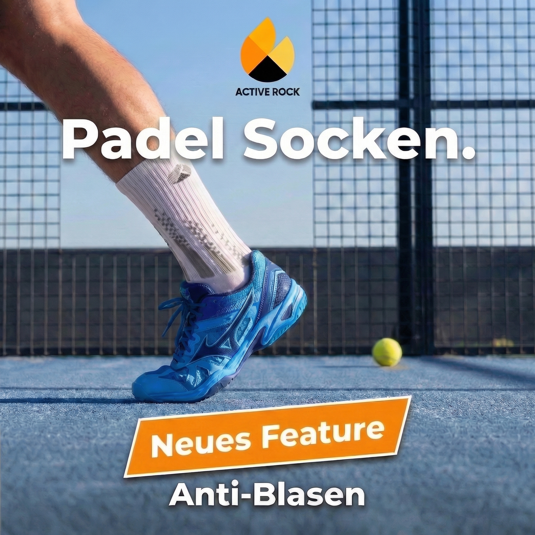 Active Rock Facebook ad: Nie wieder Blasen beim Padel!
