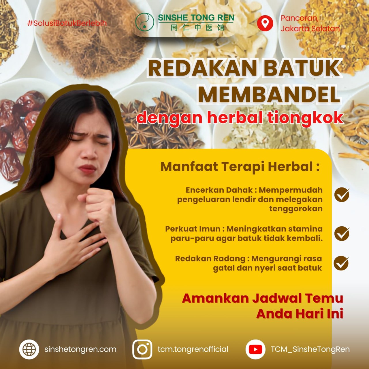 Tong Ren Traditional Chinese Medicine Facebook ad: Batuk Membandel? Redakan Secara Alami