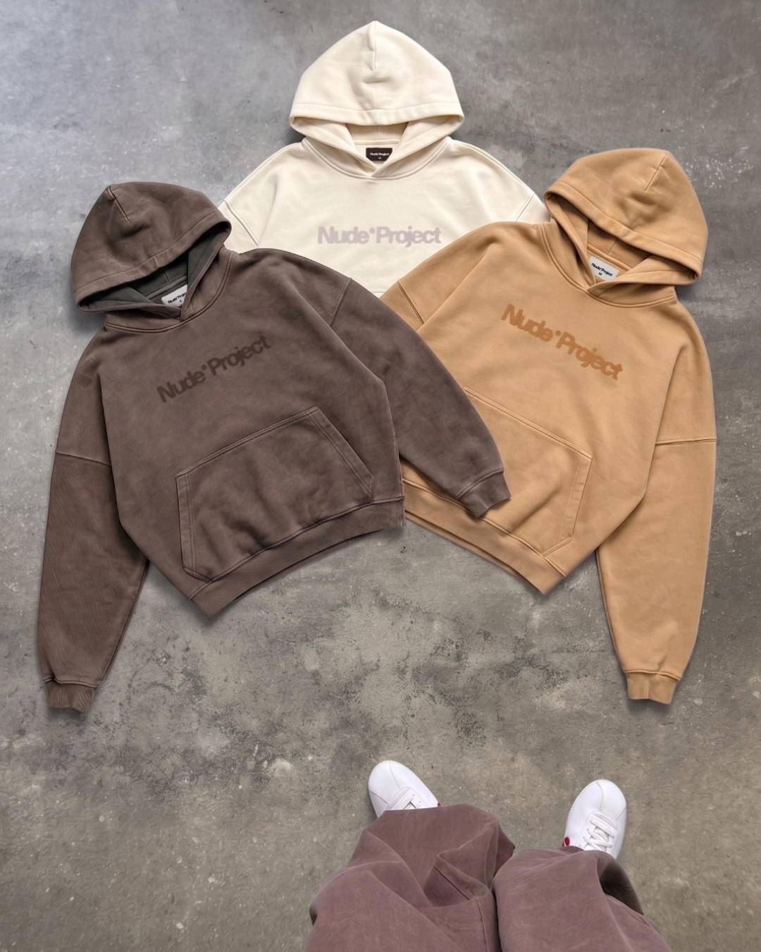 Nude Project Facebook ad: Box Logo Hoodie Brown