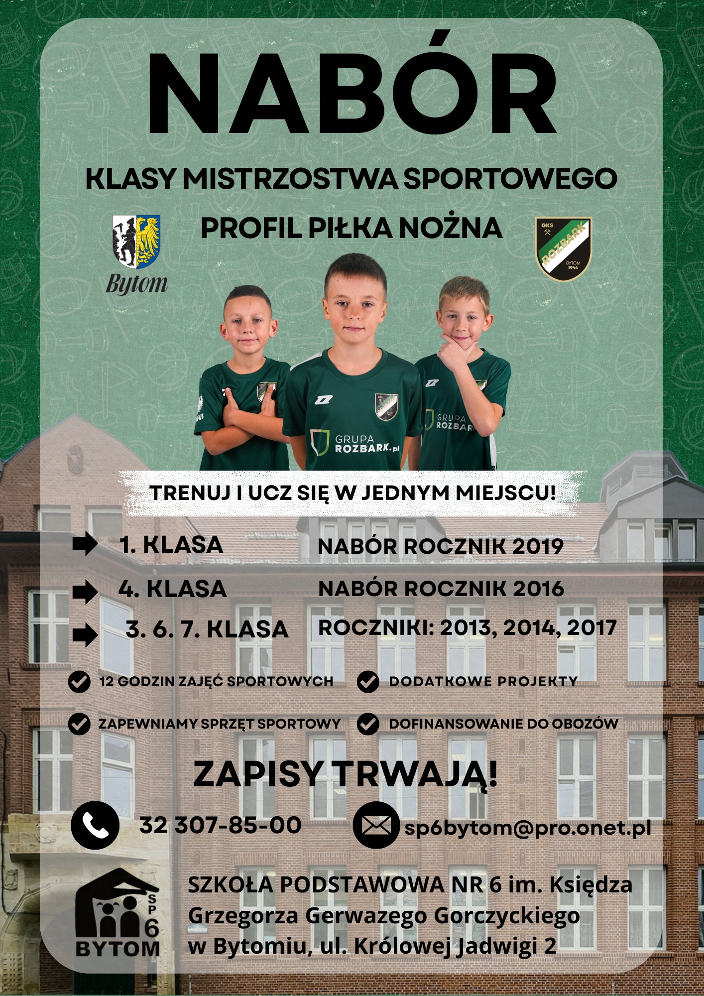 GKS Rozbark Bytom Facebook ad: NABÓR DO KLAS MISTRZOSTWA SPORTOWEGO, PROFIL PIŁKA NOŻNA