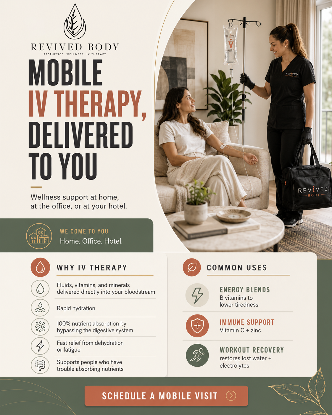 Revived Body - Aesthetic & IV Therapy Services Facebook ad: Mobile IV Therapy in Ann Arbor