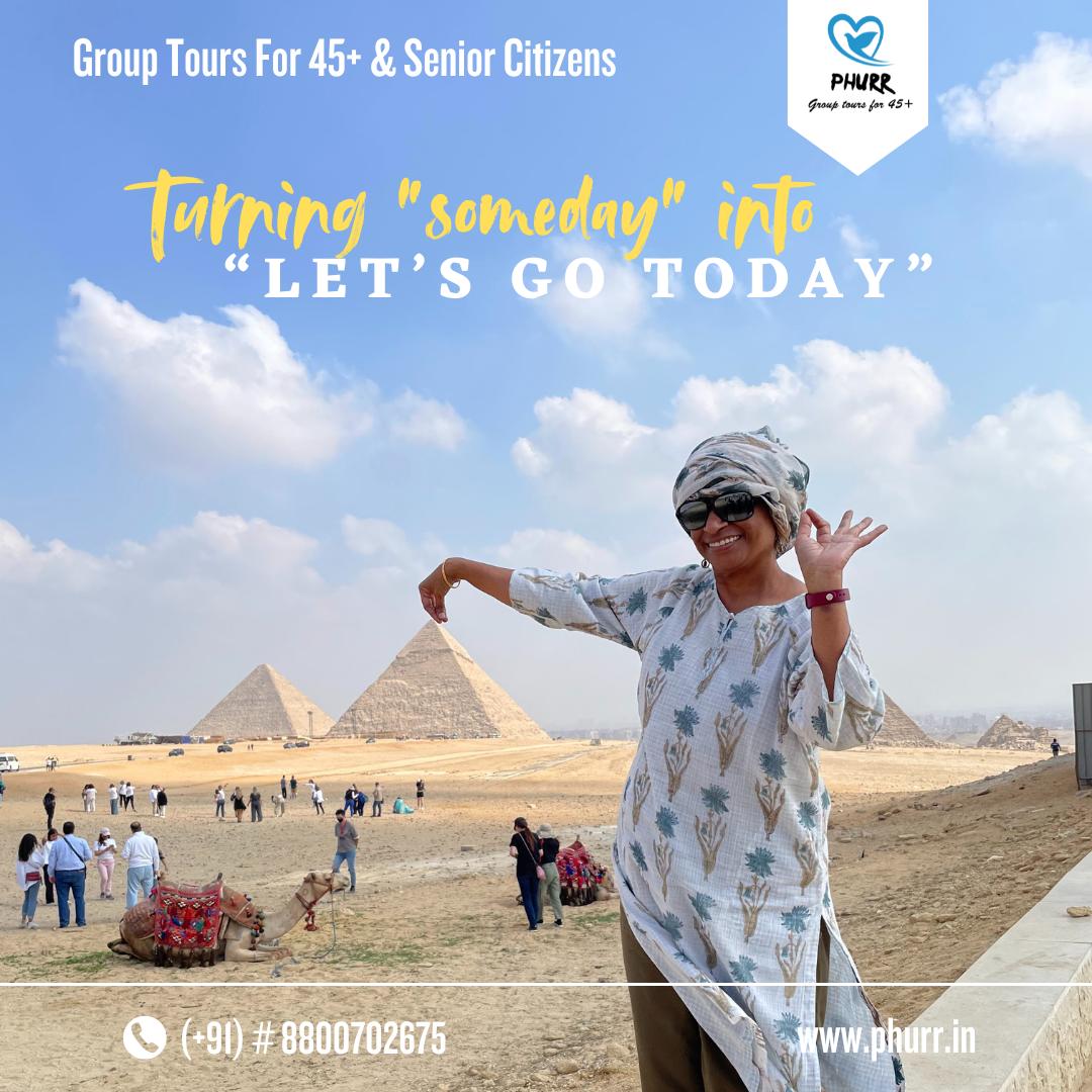 Phurr- Group Tours for 45+ age/Senior citizens Facebook ad: Travel Buddy for easily accessible assistance throughout…