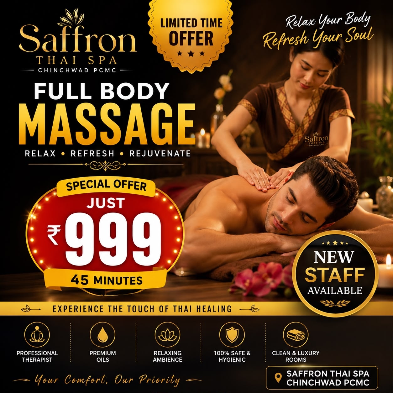 Saffron Thai Spa Chinchwad Facebook ad: saffron thai spa chinchwad