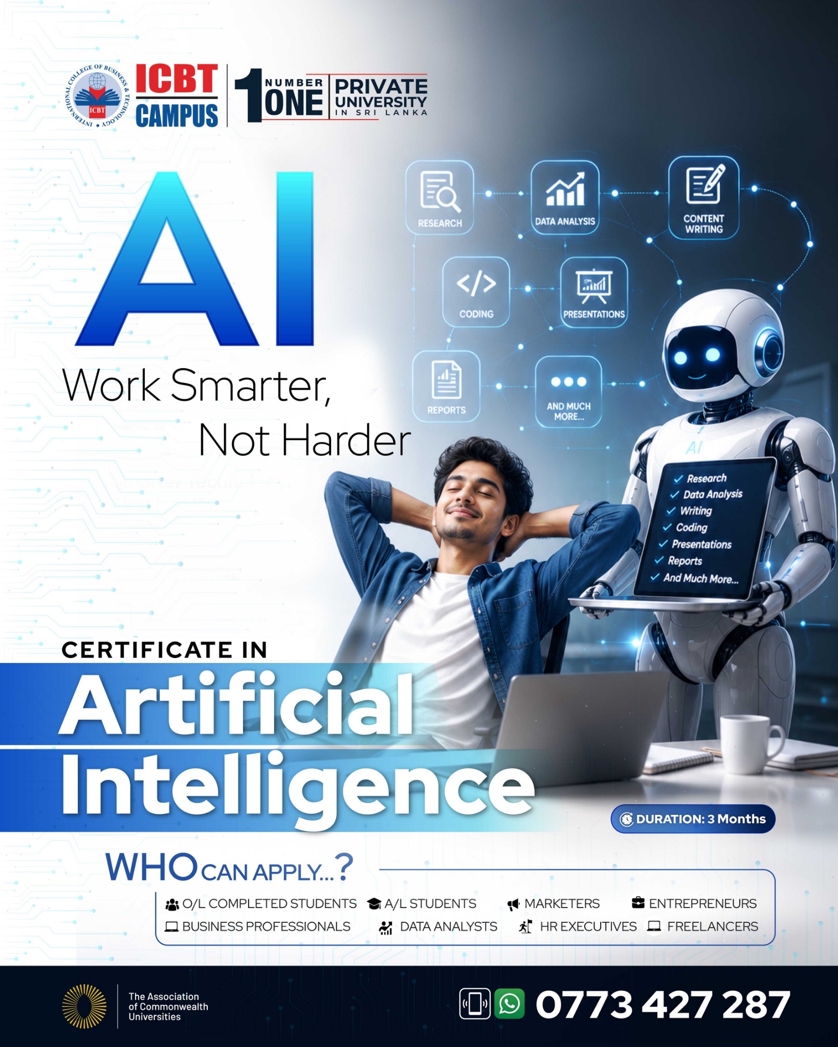 ICBT Campus Facebook ad: 100% Online