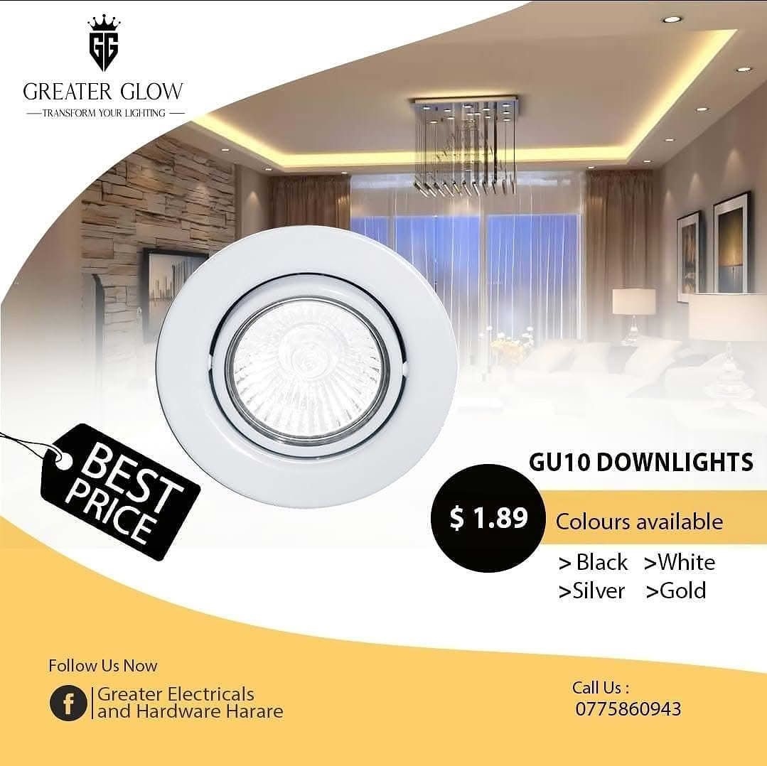 Greater Glow Electronics Facebook ad: brighten your space with our downlights,hurry while it…