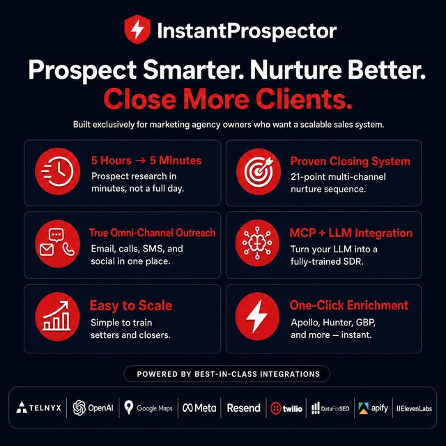 InstantProspector Facebook ad: 93% of Agencies Are Stuck
