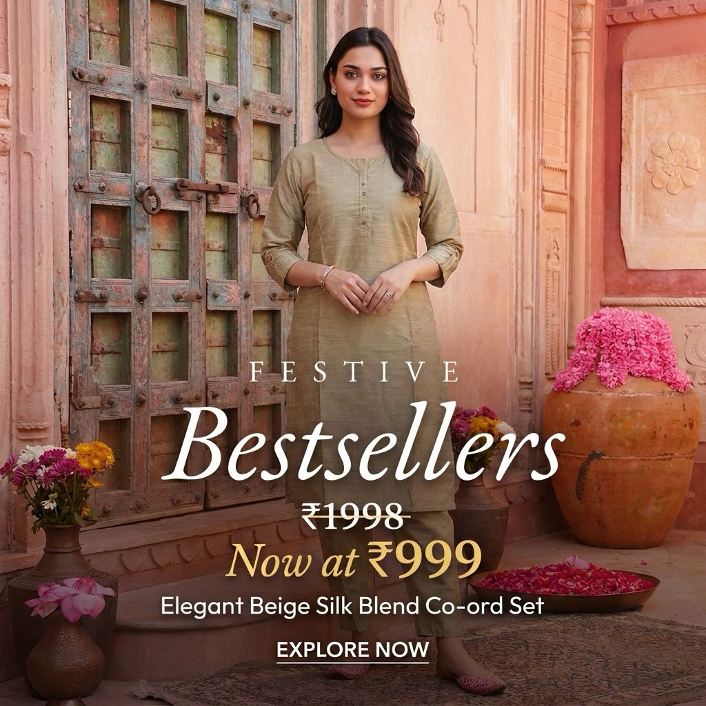 Sakta.com Facebook ad: Elegant Co-ord Set in Linen Cotton