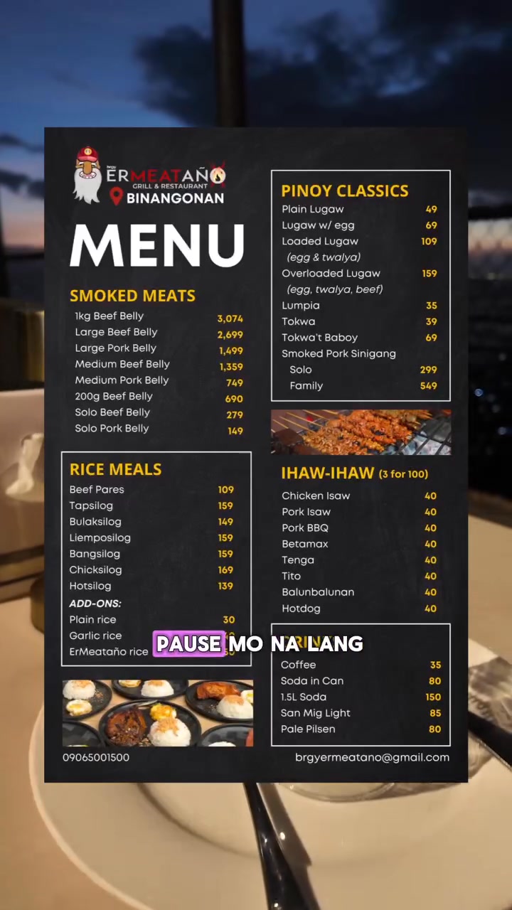 ErMeataño Facebook ad: Dine With a View