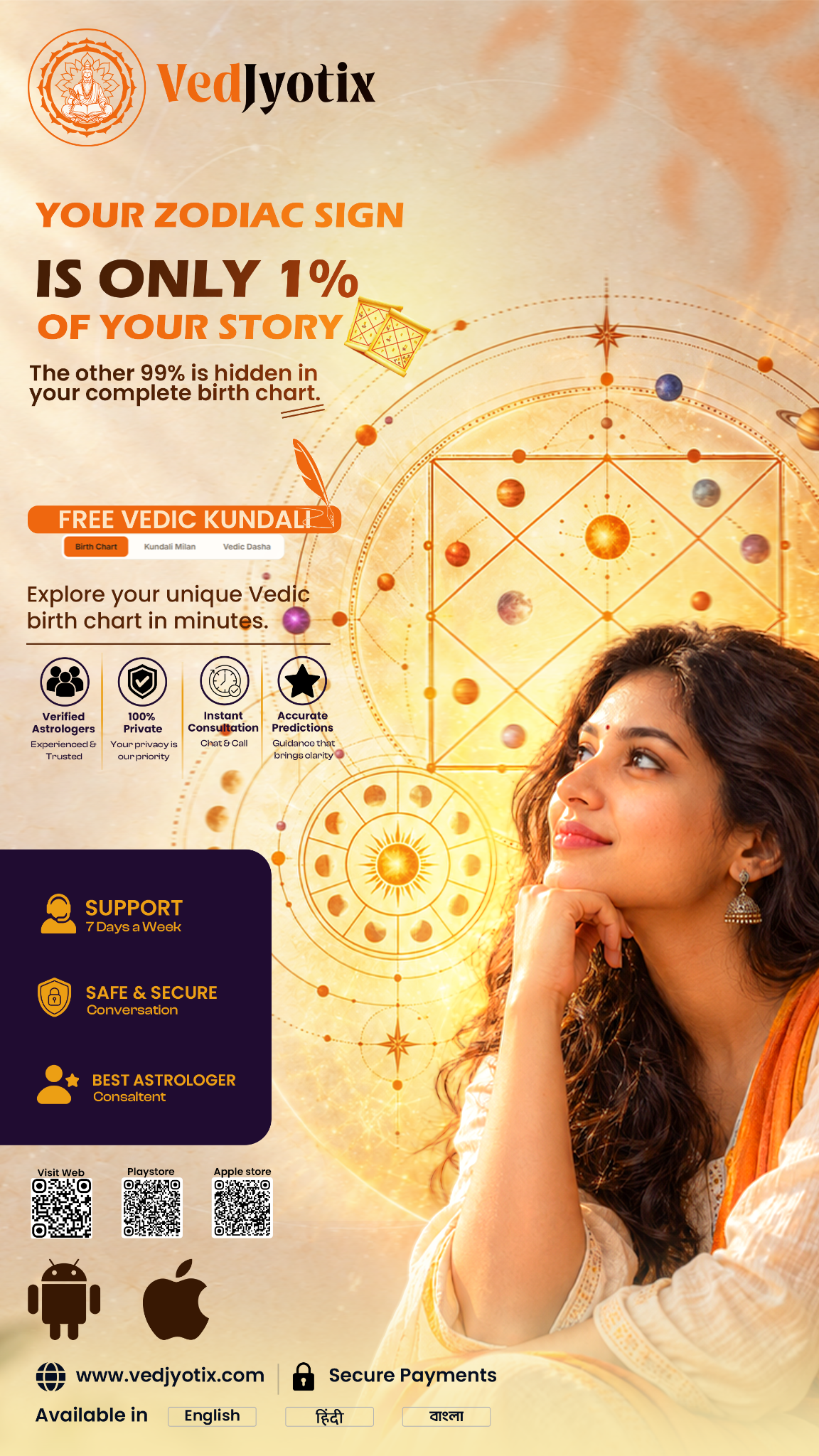 VedJyotix Facebook ad: Talk to an Expert Astrologer