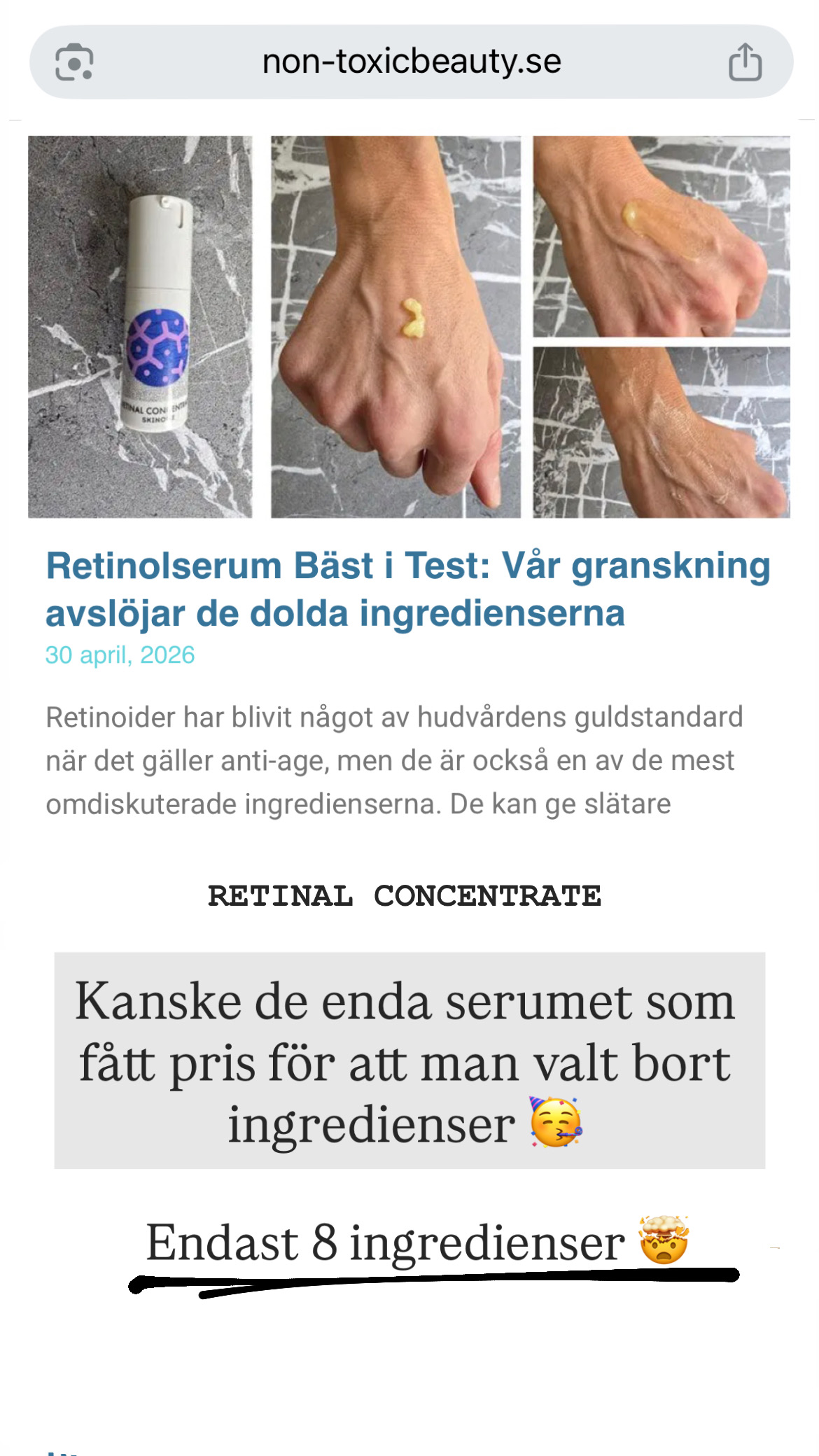 Skinome Facebook ad