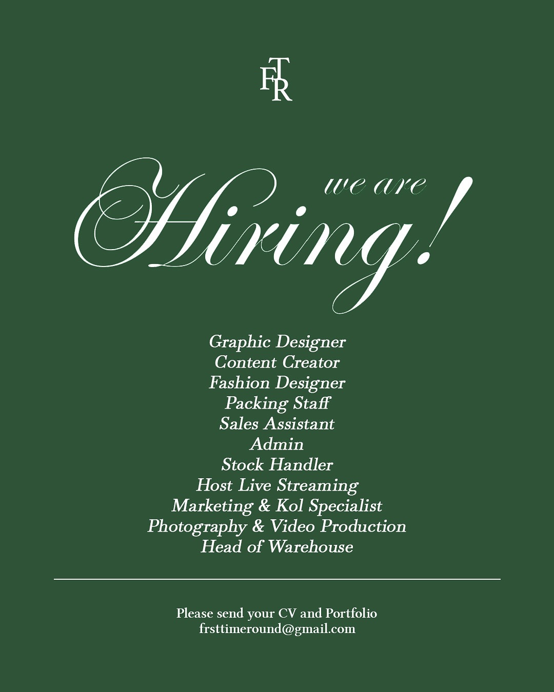 frsttimeround Facebook ad: FTR is expanding We’re hiring!