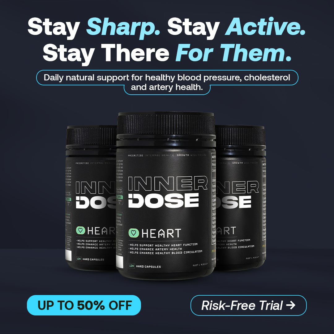 Inner Dose Facebook ad: Support Cholesterol, BP & Arteries