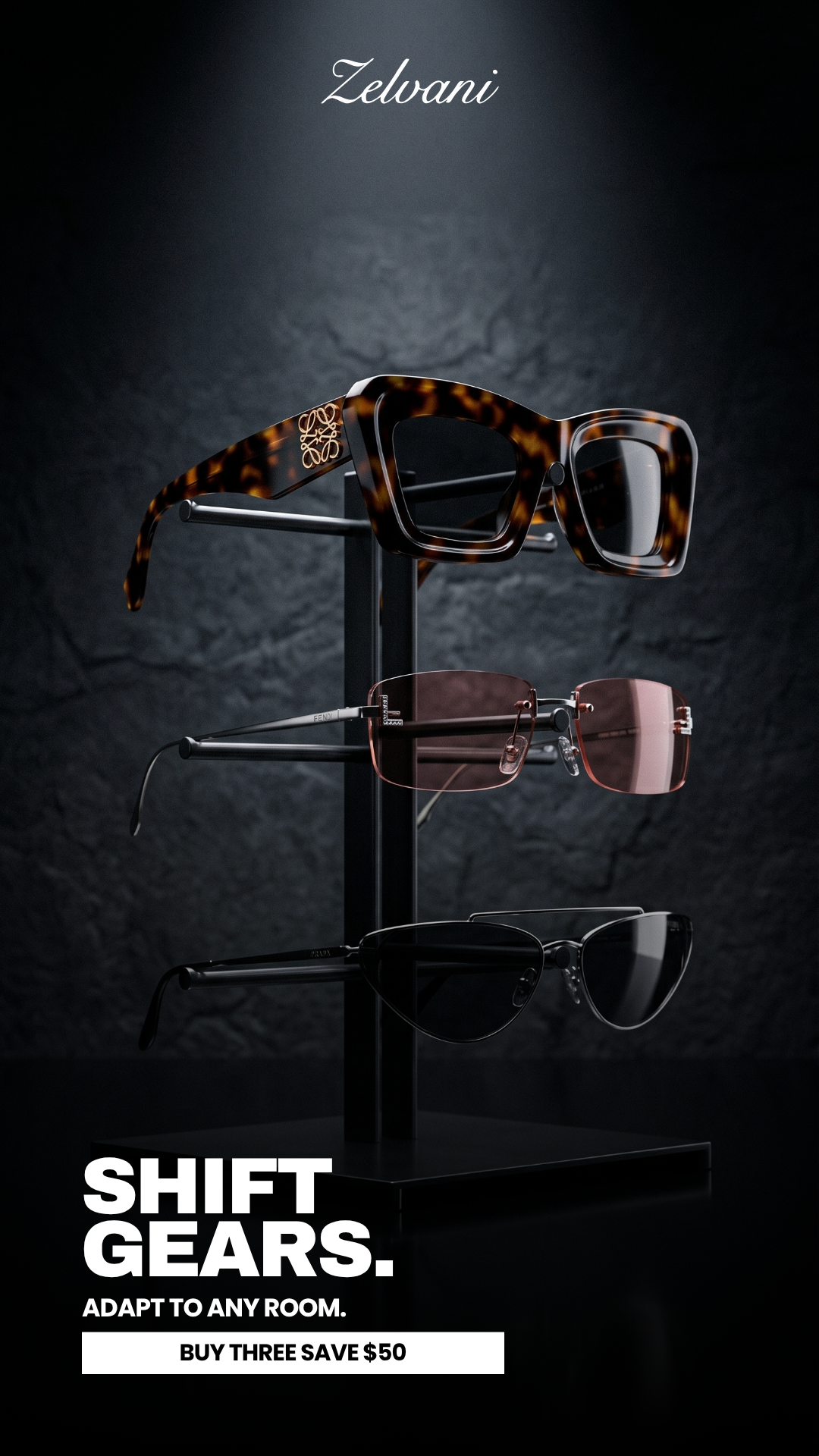 Zelvani Facebook ad: Designer Eyewear, Up To 70% Off