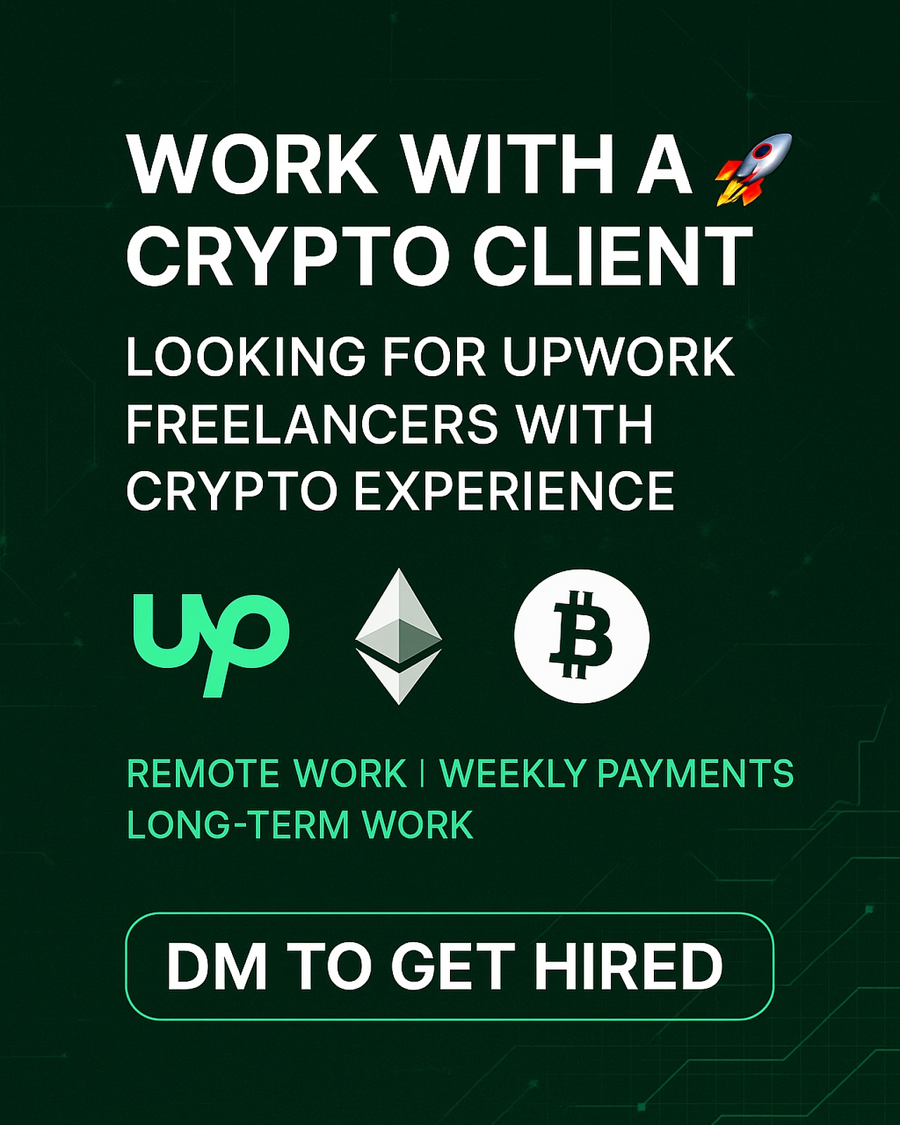alpha_ai_21 Facebook ad: **Looking for Upwork Freelancers with Crypto Experience!**