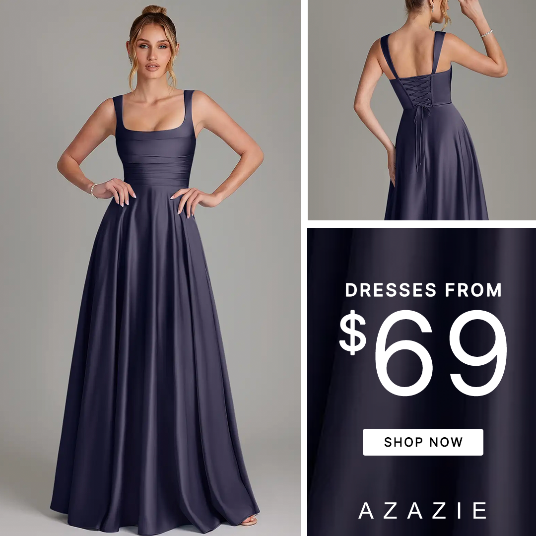 AZAZIE Facebook ad: SHOP AZAZIE SUITS