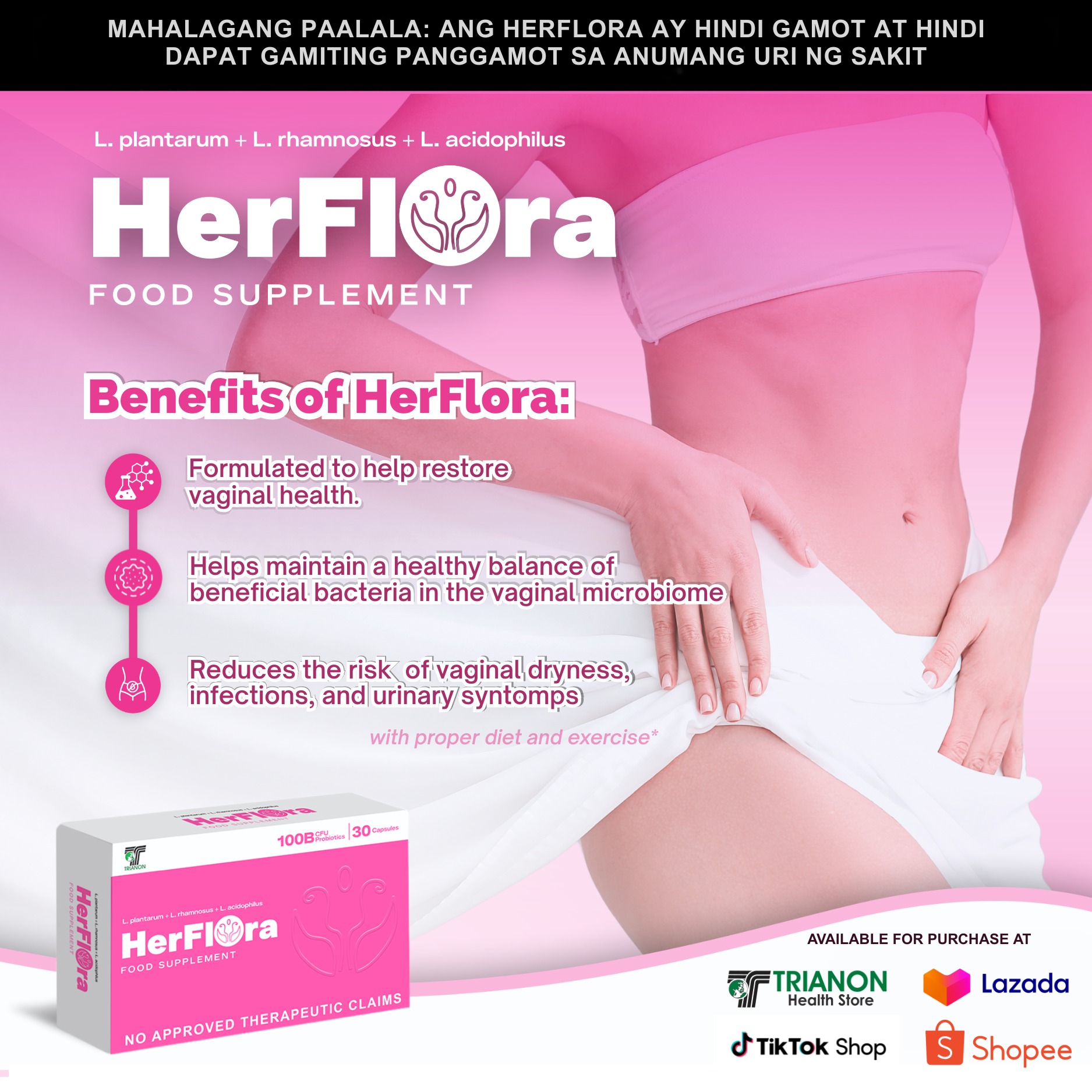 HerFlora Facebook ad: Balance Down There!