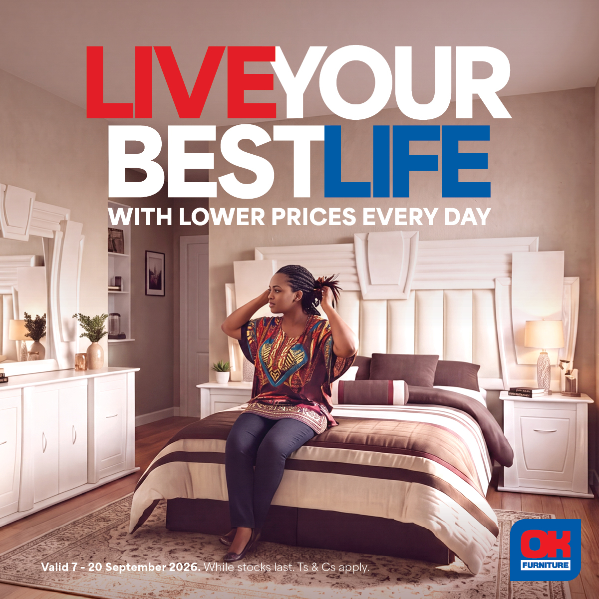 OK Furniture Facebook ad: Upgrade your home for less with OK Furniture…