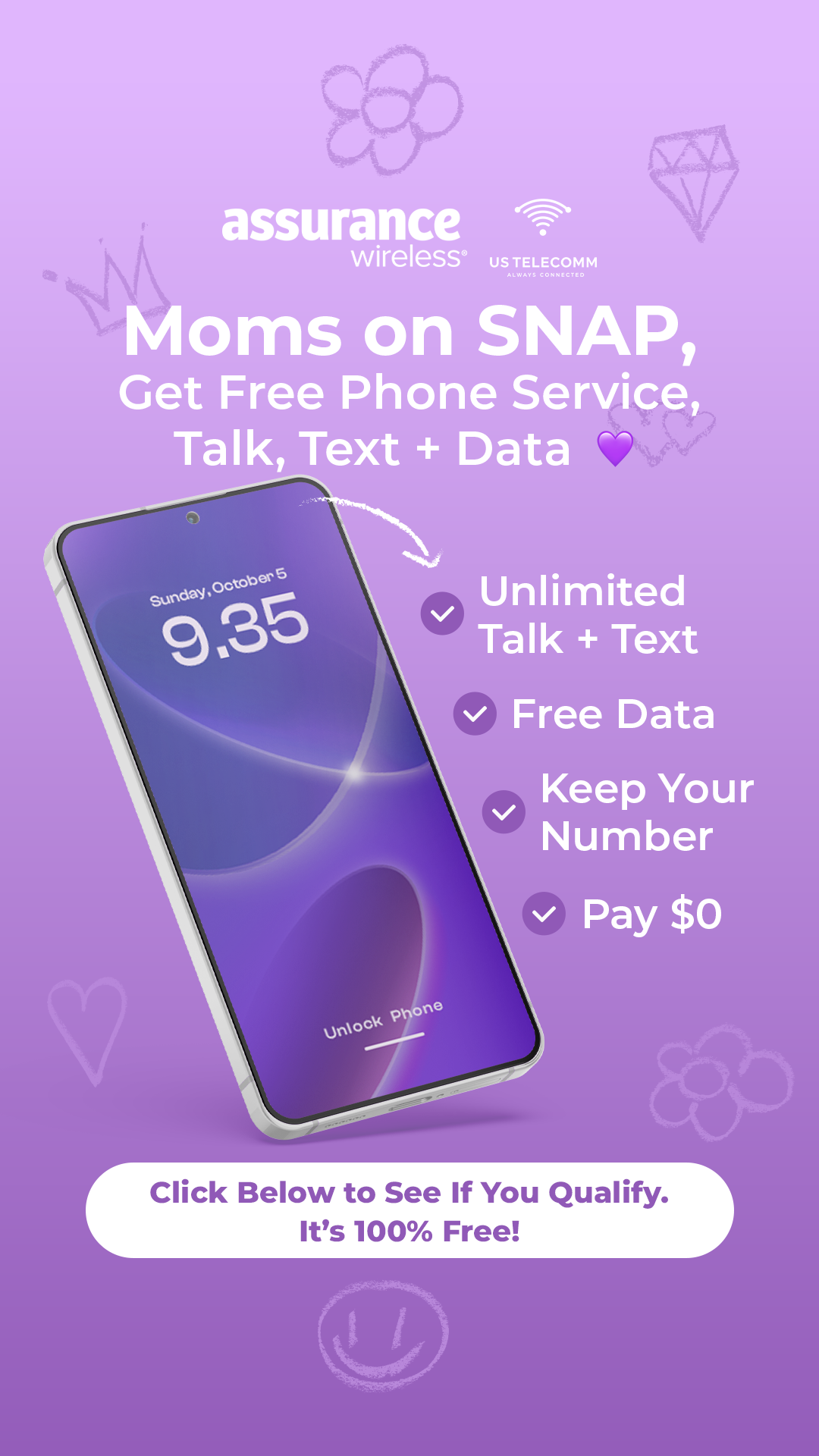US Telecomm Facebook ad: Got SNAP or Medicaid? Get FREE Talk, Text & Data