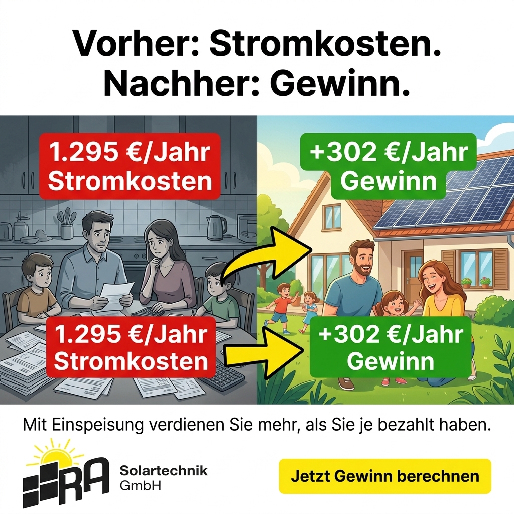 RA Solartechnik GmbH Facebook ad: Von Stromkosten zu Gewinn