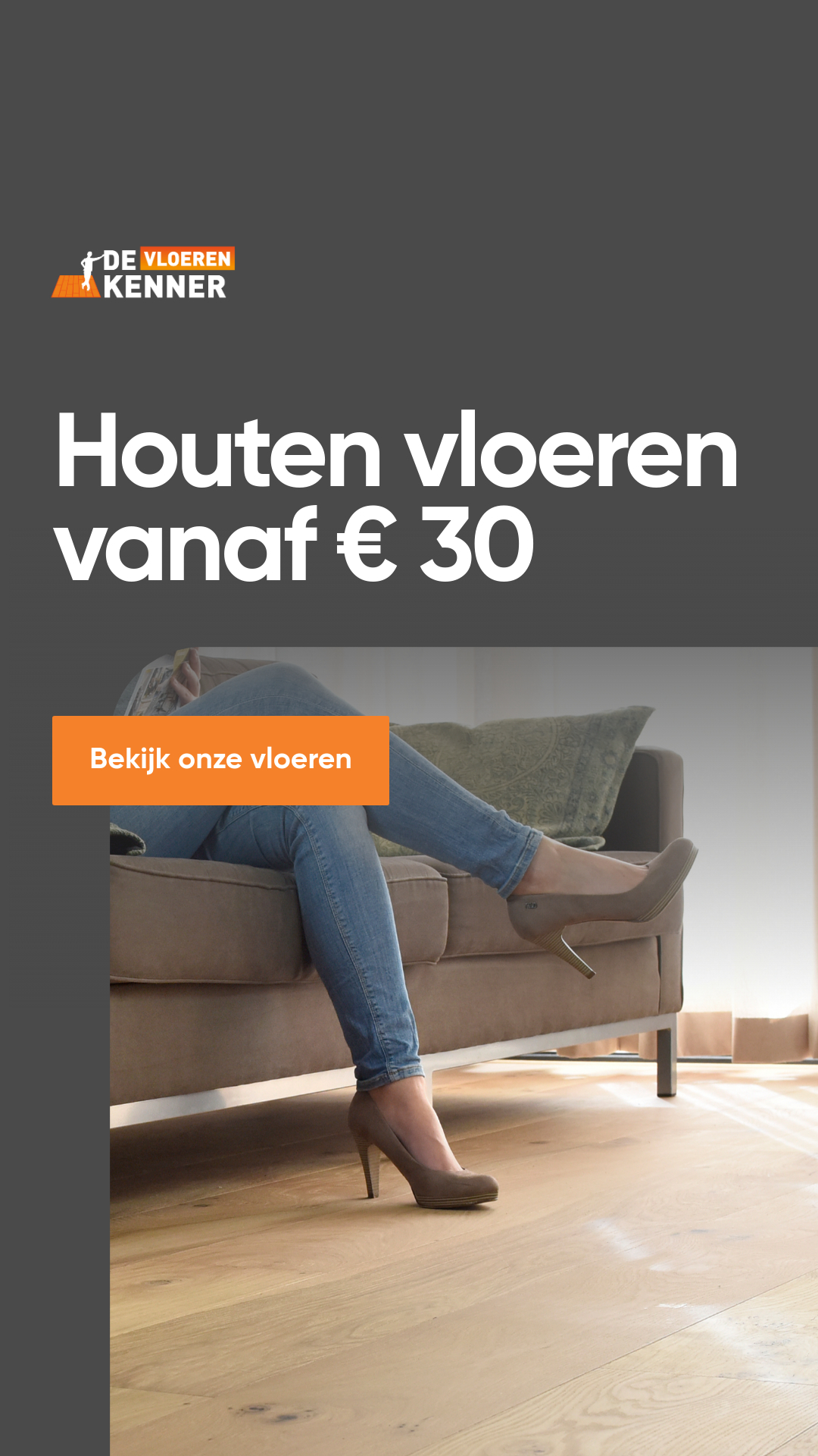 De Vloeren Kenner B.V. Facebook ad: Goedkope houten vloeren vanaf € 30