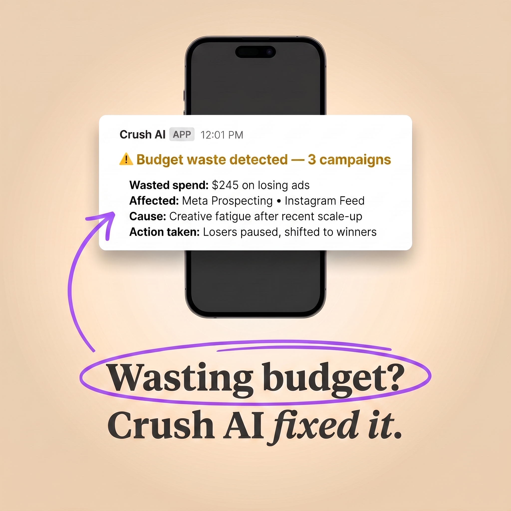 trycrush.ai Facebook ad
