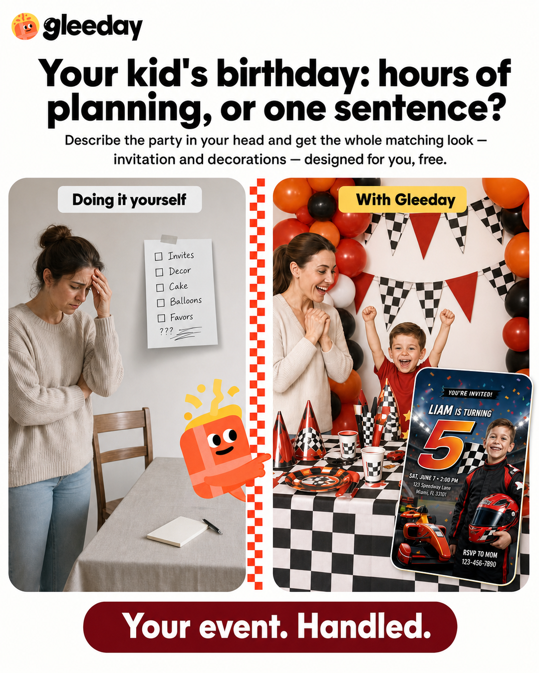Gleeday Facebook ad