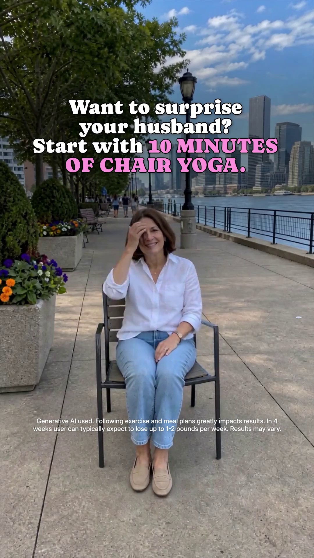 Tori Repa Facebook ad: Start Chair Yoga routine